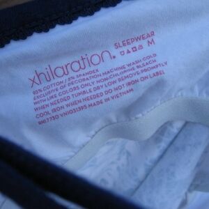 Xhilaration Women's Sleepwear Tank - White with Blue Hibiscus Pattern